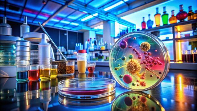 Antibiogram Analysis on Petri Dish Displaying Sensitivity to Streptococcus Bacteria in a Candid Laboratory Setting