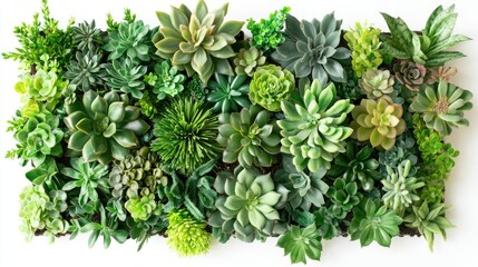 Lush Arrangement of Succulents and Greenery Wall Art