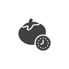 Clock and tomato vector icon