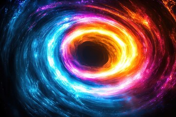 Obraz premium Abstract Swirling Nebula with Bright Colors and a Dark Center