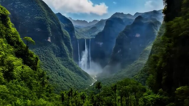 Footage. Background video. 2024. Mountains, waterfalls, rivers. tk