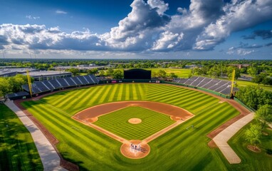 Naklejka premium Stunning Baseball Stadium Aerial View