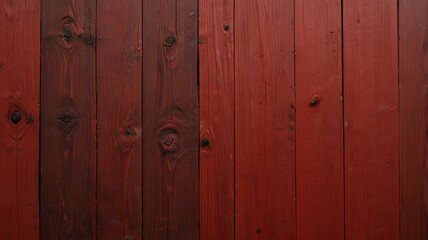 Fototapeta premium Textured surface of rich red wood planks showing natural knots and grain