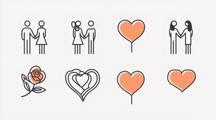 Love and Romance Icons for Creative Projects