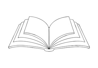 Continuous Line Art of an Open Book – Minimalist Illustration for Reading and Knowledge Themes