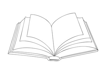 Continuous Line Art of an Open Book – Minimalist Illustration for Reading and Knowledge Themes