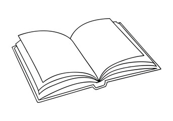 Continuous Line Art of an Open Book – Minimalist Illustration for Reading and Knowledge Themes