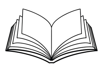 Continuous Line Art of an Open Book – Minimalist Illustration for Reading and Knowledge Themes