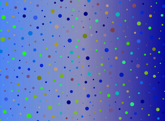 blue background with colorful dots