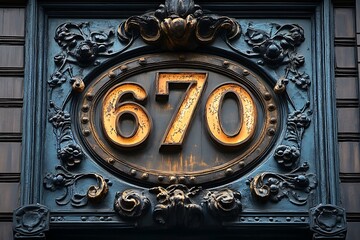 An ornate metal facade displays the number 670