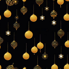 Refined black and gold Christmas decorations with aristocratic luxury for an elegant holiday