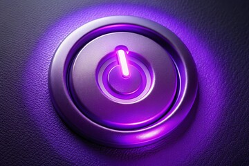 Candid Photography of a Purple Power Button Icon Symbolizing Energy, Technology, and Activation for Modern Design and Digital Interfaces