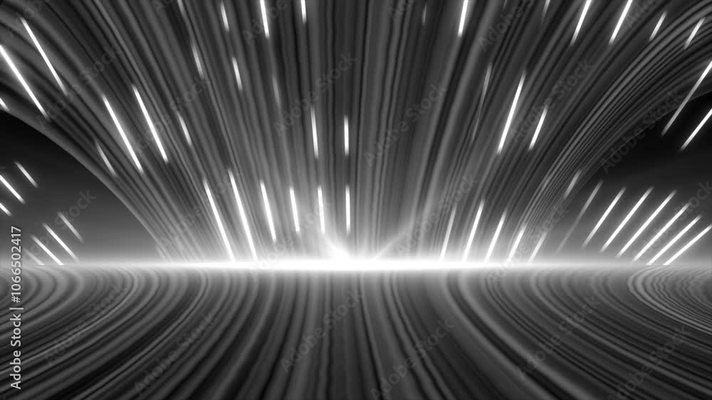 Poster white color 3d flowing lines with glowing optical flairs and 3d space modern design futuristic backg