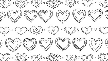 Fototapeta premium Coloring page pattern hearts