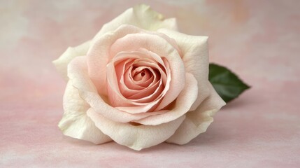 Obraz premium A pink rose against a pastel background, highlighting its elegance and charm