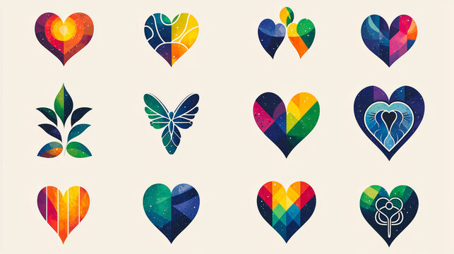 Vibrant collection of diverse inclusive symbols