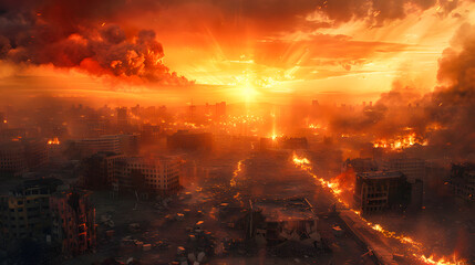 End of the world. Apocalypse 3D. Extinction-level event. Dystopian and apocalyptic background