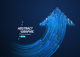 The upward arrow pattern composed of countless rays symbolizes positivity and development.