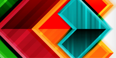 Arrow symbols created with 3d effects and line texture geometric abstract background