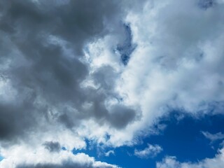White clouds on a clear sunny day