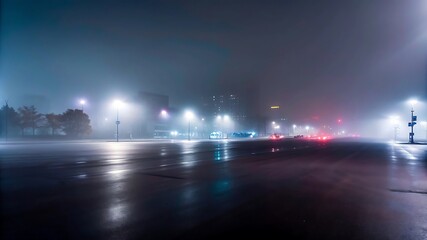 Fog in the night city after rain.jpg