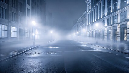 Fog in the night city after rain.jpg