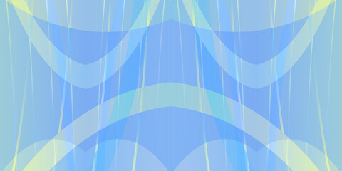 Contemporary Abstract Illustration Featuring Blue Gradient Shapes and Lines