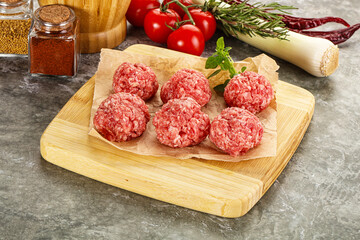 Raw beef meatball minced meat