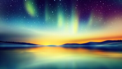 Aurora Borealis over a Serene Lake