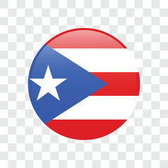 Puerto Rico flag circle shape. Vector illustration
