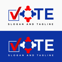 Wordmark simple logo concept of vote word