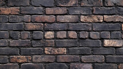 Obraz premium Dark brick background texture in a studio room, ideal for displaying products or artwork. This black studio room offers a unique vibe with ample copy space for your creative needs.