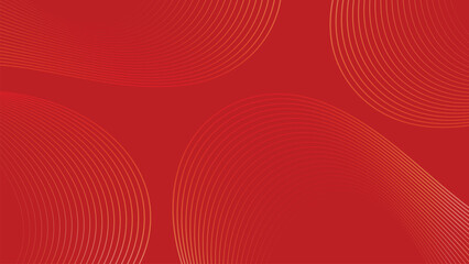 Chinese New Year background vector. Modern template design with wavy line on red background. Elegant oriental illustration for cover, banner, website, calendar, envelope.