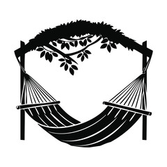 tropical hammock silhouette illustration