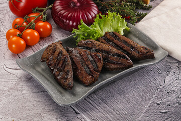 Grilled diet beef liver steak
