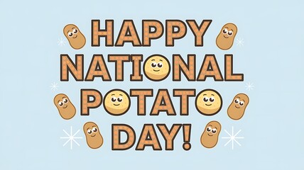 Happy National Potato Day with Smiling Potato Characters