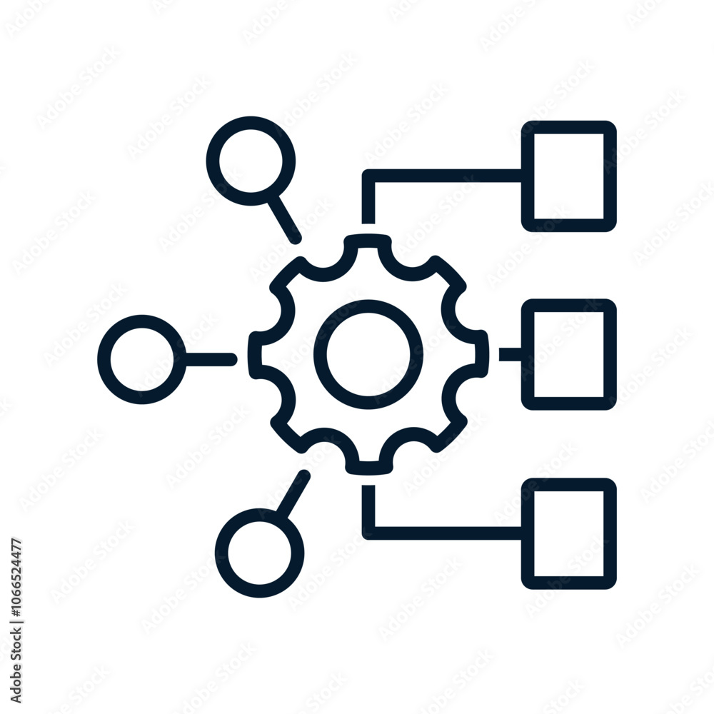 Poster process display concept. vector linear icon isolated on white background.