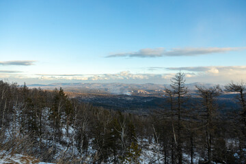 Beautiful mountain ranges in the Southern Urals for walking and hiking