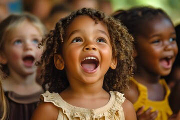 Children singing Bible songs