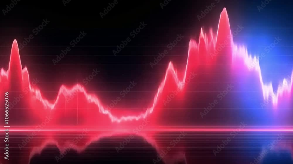 Aufkleber Dynamic Data Flow: Abstract Neon Graph
