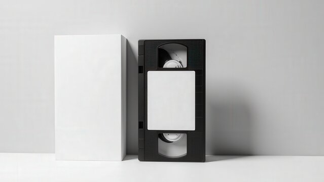 Retro cassette case mockup featuring a blank case and tape, perfect for creating custom labels.