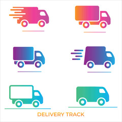 gradient delivery truck illustration for logistics and transportation themes