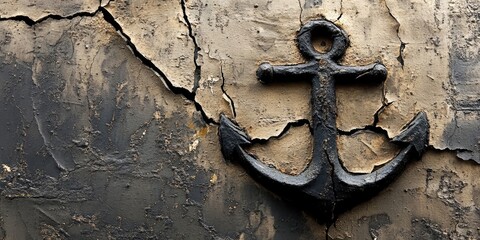 An abstract representation of a broken anchor symbol set against a textured background showcases the idea of fragmentation within the visual context.