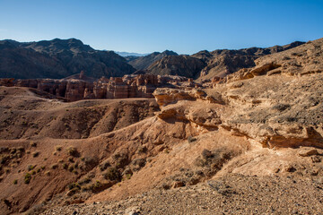 Charyn Canyon is a 154 km long canyon along the Charyn River in Kazakhstan. The canyon is located 195 km east of the city of Almaty.