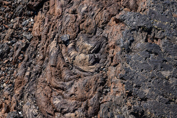 Blue Dragon Lava Flow. North Crater Pahoehoe Flow. North Crater Flow Trail / Craters of the Moon National Monument & Preserve. Volcanic Field. Idaho's eastern Snake River Plain.