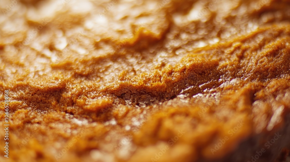 Poster close-up of a carrot cake in a baking tin, highlighting the textures and layers of the carrot cake, 