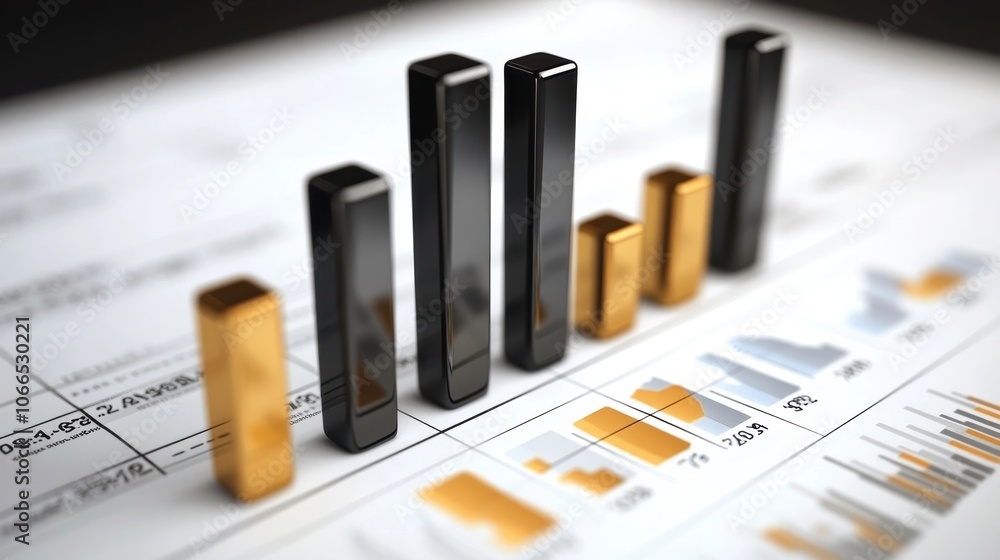 Poster stacked bar chart visualizing financial capital structure for business analysis