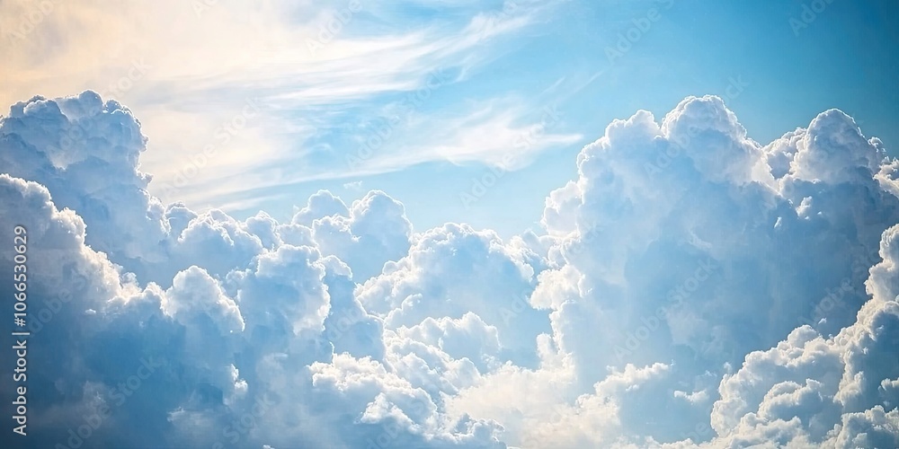Poster an artistic representation featuring clouds set against a backdrop of bright white clouds, highlight