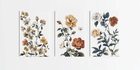A mockup featuring a detailed vintage floral design set against a clean white background, highlighting the intricacies of the floral pattern perfectly.