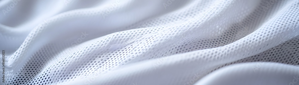 Poster white mesh fabric with a subtle pattern of small holes